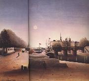 Henri Rousseau View of Ile Saint-Louis from the Port of Saint Nicolas(Evening) oil painting reproduction